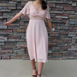 Pink Lacey Midi Dress